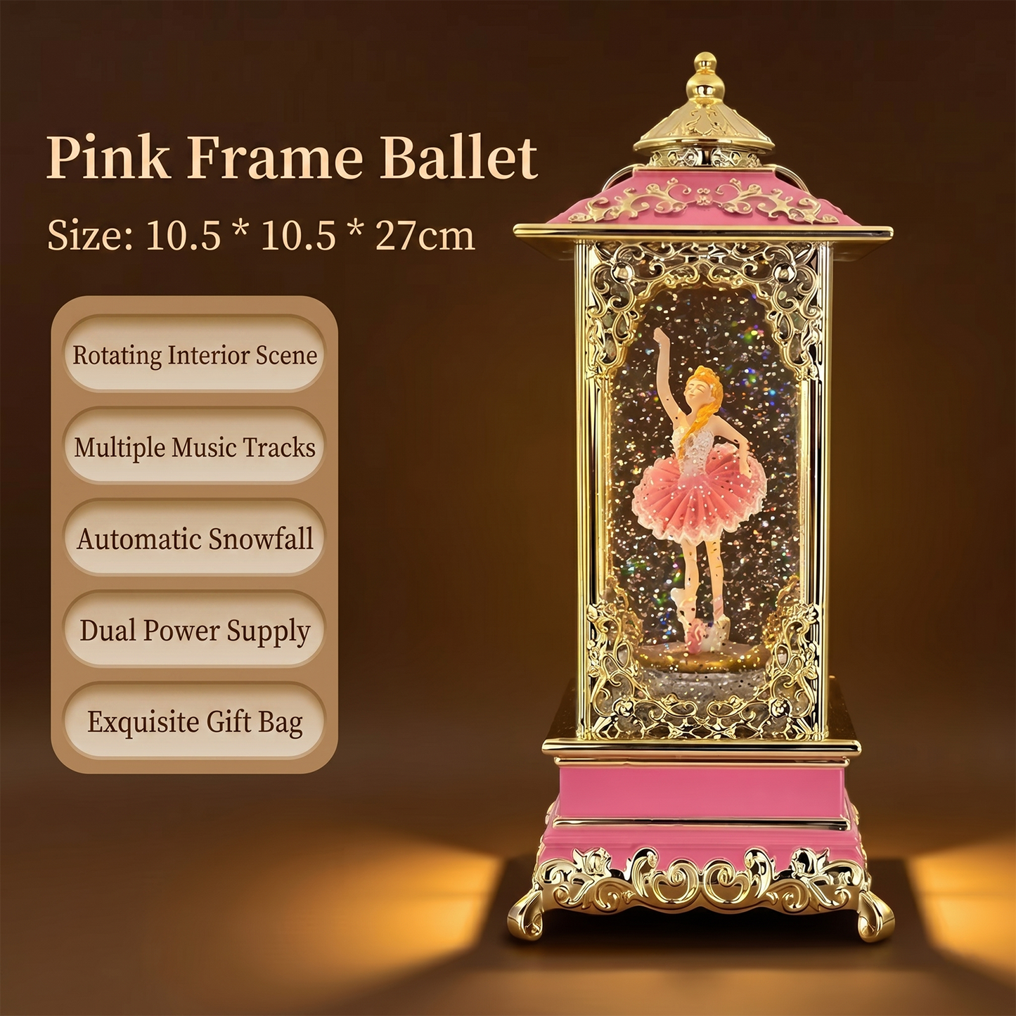 Celestial Serenade™ Rotating Snow Globe Lantern Music Box