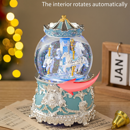 Celestial Serenade™ Bluetooth Carousel Snow Globe Music Box