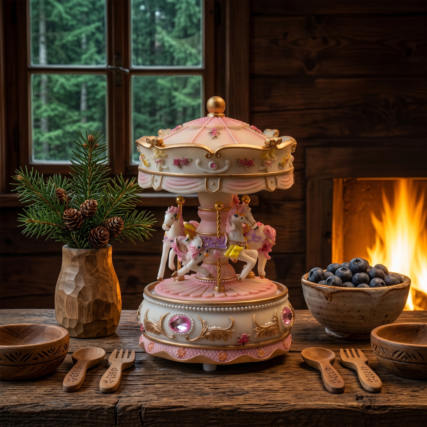 Celestial Serenade™ Pastel Carousel Music Box