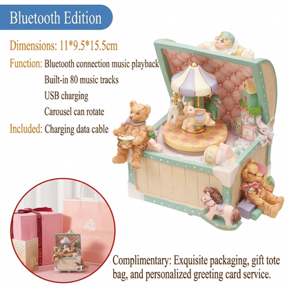 Celestial Serenade™ Carousel Clown Treasure Box Bluetooth Music Box