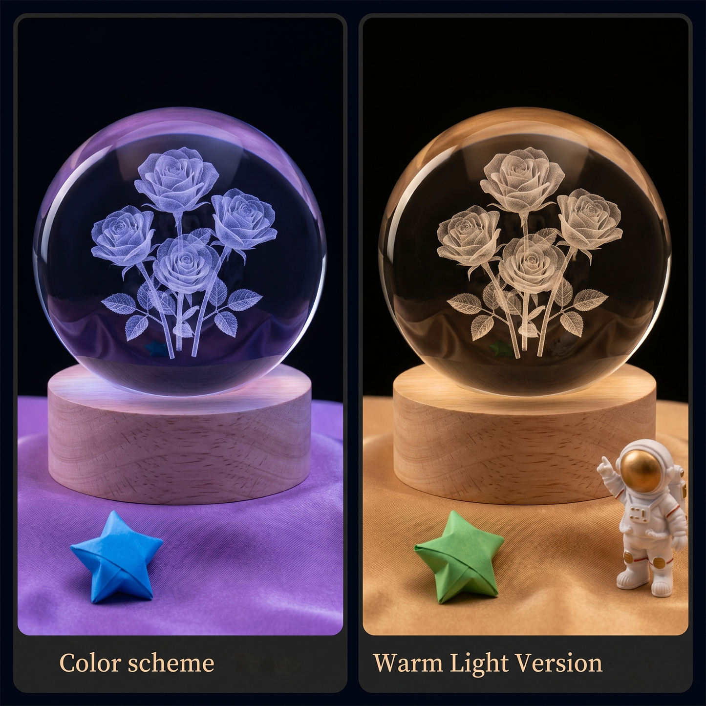 Celestial Serenade™ 3D Engraved Crystal Ball Night Light