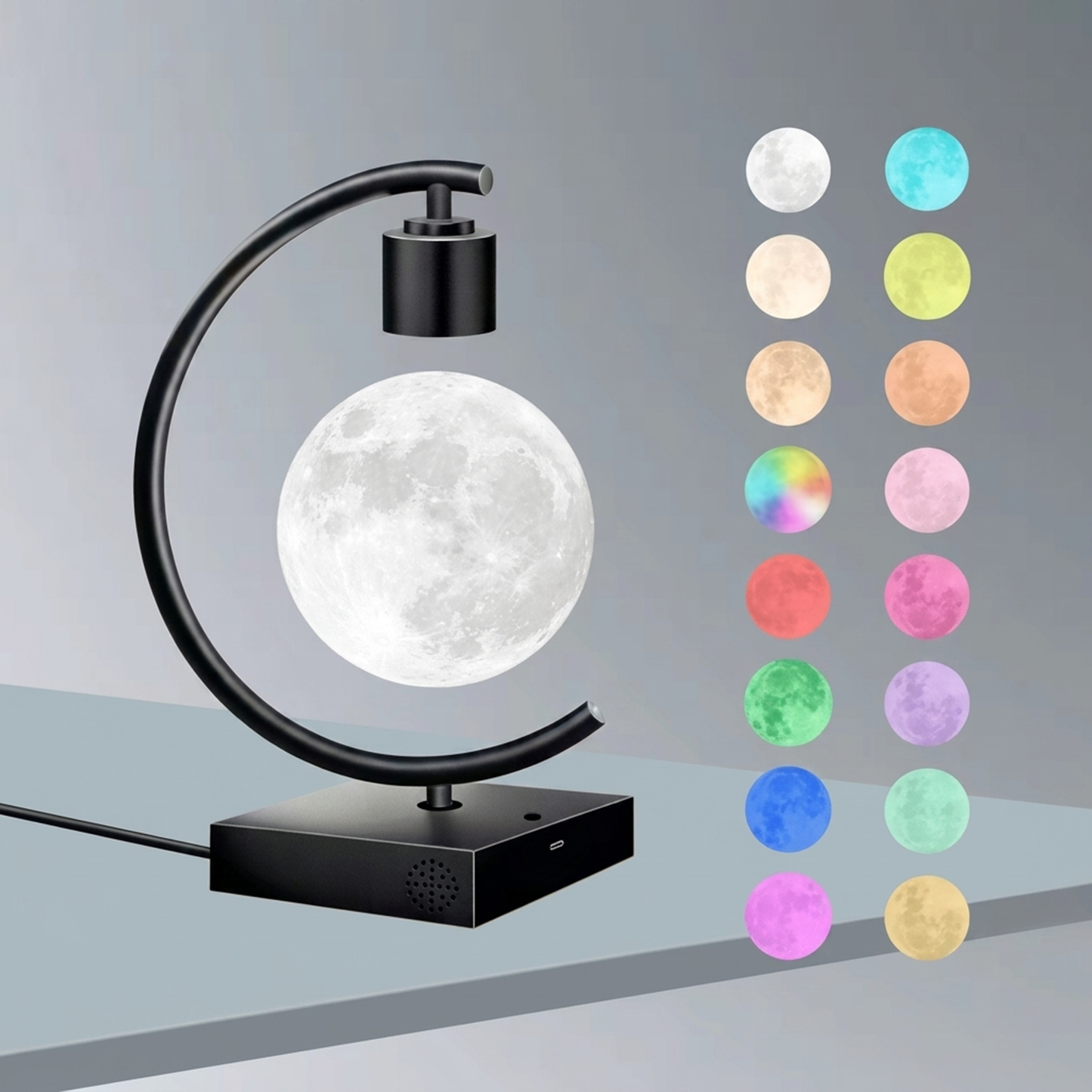Celestial Serenade Levitating Moon Lamp | Next-Gen Touch Control &amp; Full-Color Ambient Light