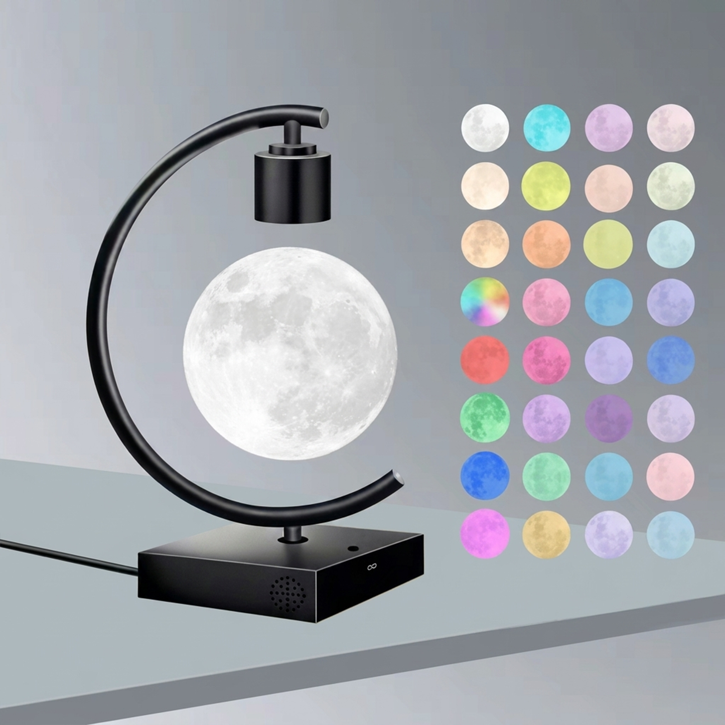 Celestial Serenade Levitating Moon Lamp | Next-Gen Touch Control &amp; Full-Color Ambient Light