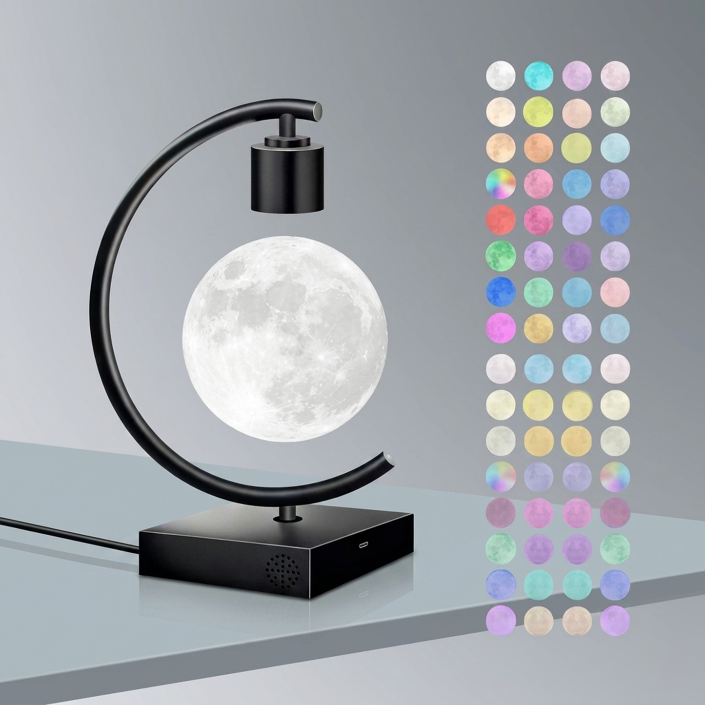 Celestial Serenade Levitating Moon Lamp | Next-Gen Touch Control &amp; Full-Color Ambient Light