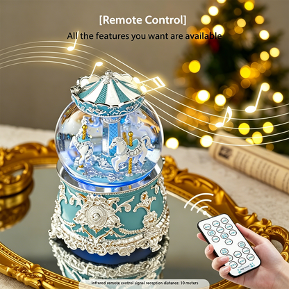 Celestial Serenade™ Bluetooth Carousel Snow Globe Music Box