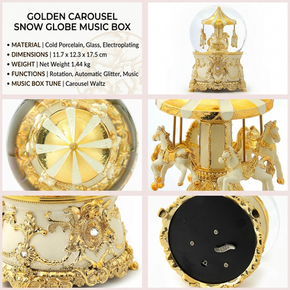 Celestial Serenade™ Multi-Color Carousel Snow Globe Music Box Collection