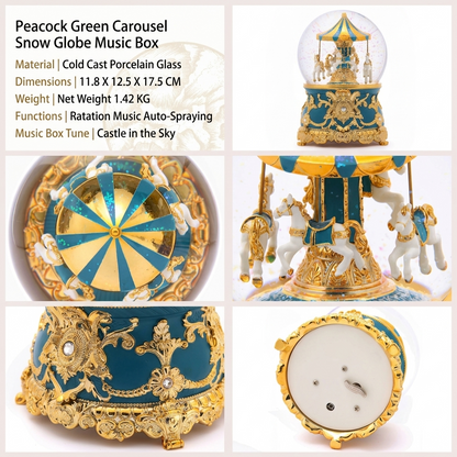 Celestial Serenade™ Multi-Color Carousel Snow Globe Music Box Collection