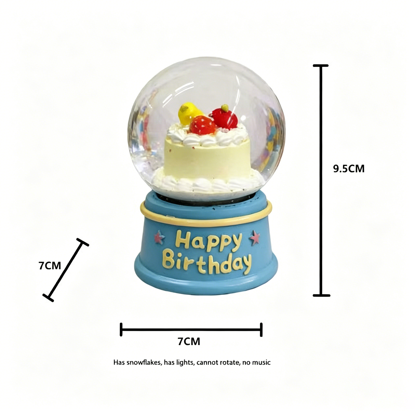 Celestial Serenade™ Birthday Cake &Bear Snow Globe with LED Light