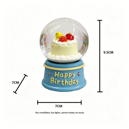 Celestial Serenade™ Birthday Cake &Bear Snow Globe with LED Light