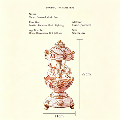Celestial Serenade™ Pink Vintage Carousel Music Box