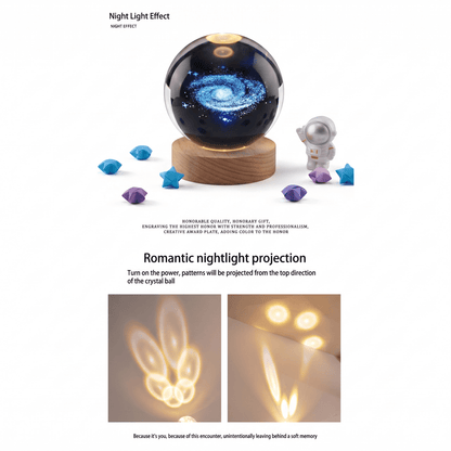 Celestial Serenade™ 3D Engraved Crystal Ball Night Light Warm Light Modes Crystal ball | Celestial Serenade | Gift & Desk Decor