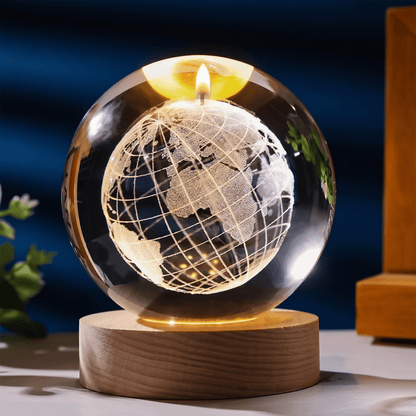 Celestial Serenade™ 3D Engraved Crystal Ball Night Light Warm Light Modes Crystal ball | Celestial Serenade | Gift & Desk Decor