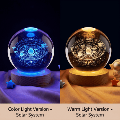 Celestial Serenade™ 3D Engraved Crystal Ball Night Light Warm Light Modes Crystal ball | Celestial Serenade | Gift & Desk Decor