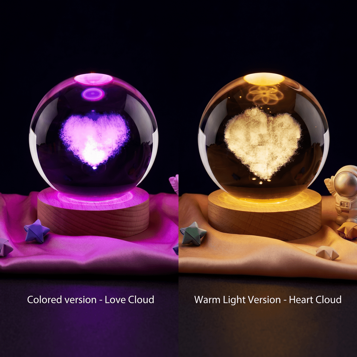 Celestial Serenade™ 3D Engraved Crystal Ball Night Light Warm Light Modes Crystal ball | Celestial Serenade | Gift & Desk Decor