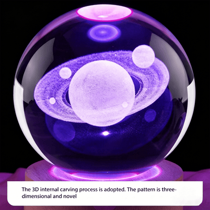 Celestial Serenade™ 3D Engraved Crystal Ball Night Light Warm Light Modes Crystal ball | Celestial Serenade | Gift & Desk Decor