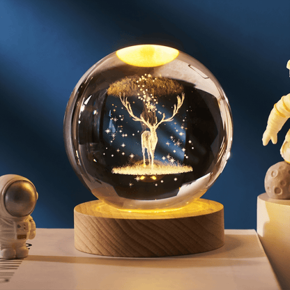 Celestial Serenade™ 3D Engraved Crystal Ball Night Light Warm Light Modes Crystal ball | Celestial Serenade | Gift & Desk Decor