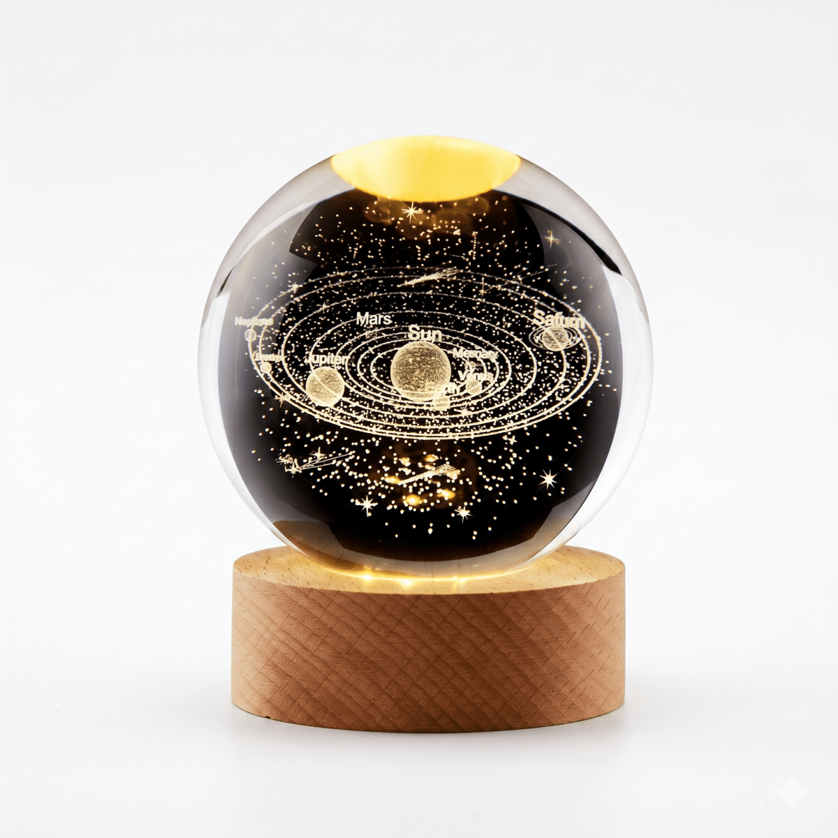 Celestial Serenade™ 3D Engraved Crystal Ball Night Light Warm Light Modes Crystal ball | Celestial Serenade | Gift & Desk Decor