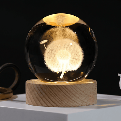 Celestial Serenade™ 3D Engraved Crystal Ball Night Light Warm Light Modes Crystal ball | Celestial Serenade | Gift & Desk Decor