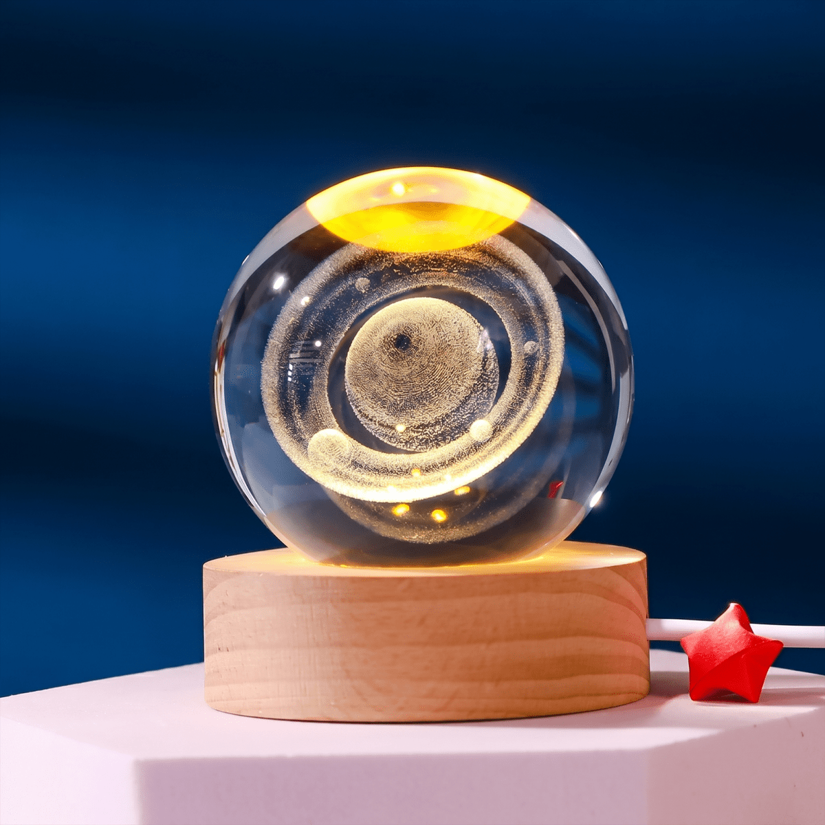 Celestial Serenade™ 3D Engraved Crystal Ball Night Light Warm Light Modes Crystal ball | Celestial Serenade | Gift & Desk Decor