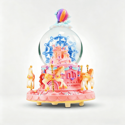 Celestial Serenade™ Bluetooth Castle Snow Globe Rotating Ferris Wheel Music Box Bluetooth Music Boxes | Celestial Serenade | Gift & Desk Decor