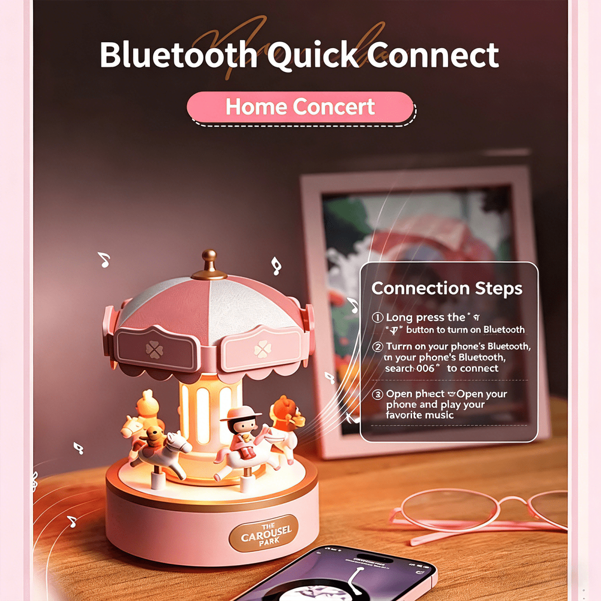 Celestial Serenade™ Carousel Bluetooth Music Box Forest Party Music Box | Celestial Serenade | Gift & Desk Decor