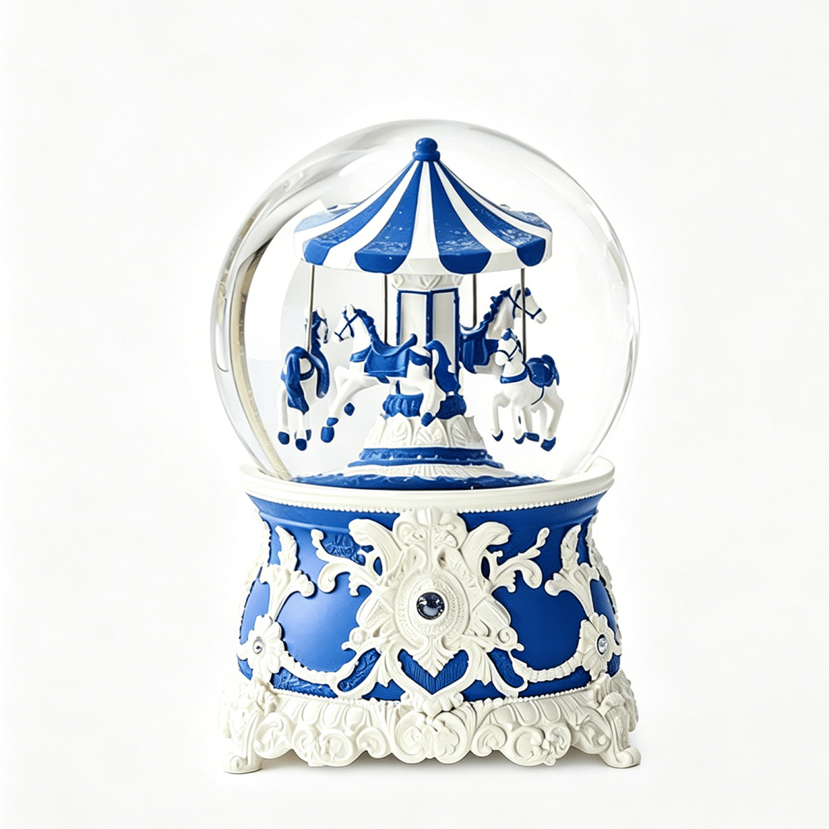 Celestial Serenade™ Carousel Snow Globe Music Box Blue Music Box | Celestial Serenade | Gift & Desk Decor