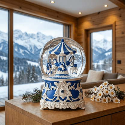 Celestial Serenade™ Carousel Snow Globe Music Box Green Music Box | Celestial Serenade | Gift & Desk Decor