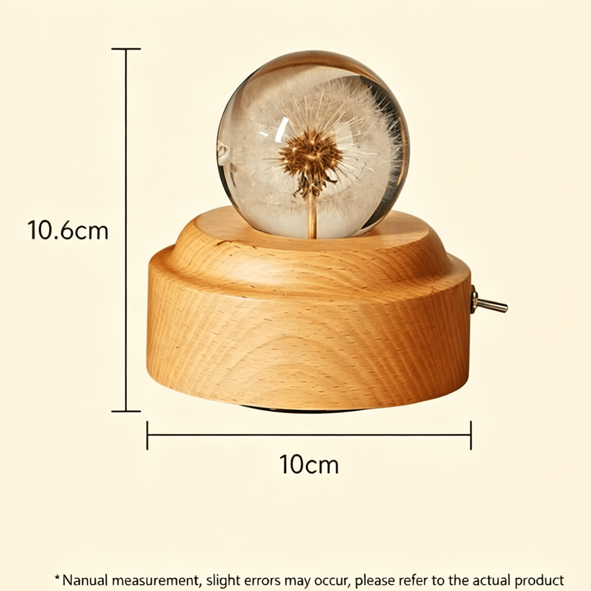 Celestial Serenade™ | Dandelion Crystal Ball Music Box | Wooden Base Musical Box Music Box | Celestial Serenade | Gift & Desk Decor