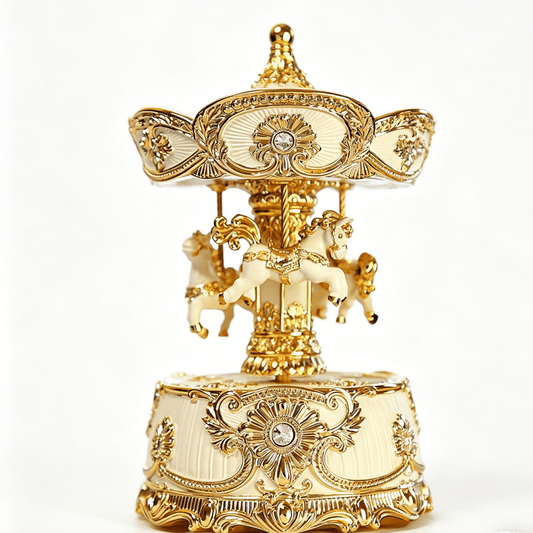 Celestial Serenade™ Gold Vintage Carousel Music Box Music Box | Celestial Serenade | Gift & Desk Decor