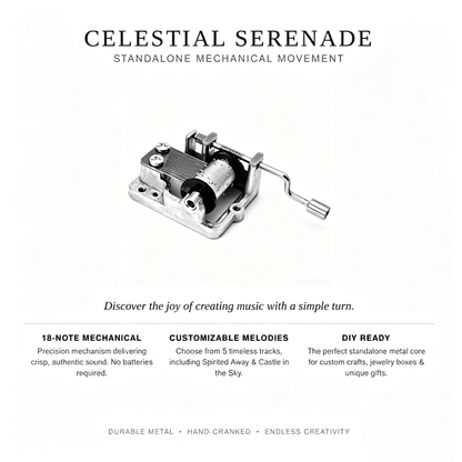 Celestial Serenade™ Hand Crank Music Box &Movement Standalone Hand Crank Movement Music Box | Celestial Serenade | Gift & Desk Decor