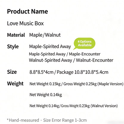 Celestial Serenade™ Heart - Shaped Wooden Music Box Walnut Wood Music Box | Celestial Serenade | Gift & Desk Decor