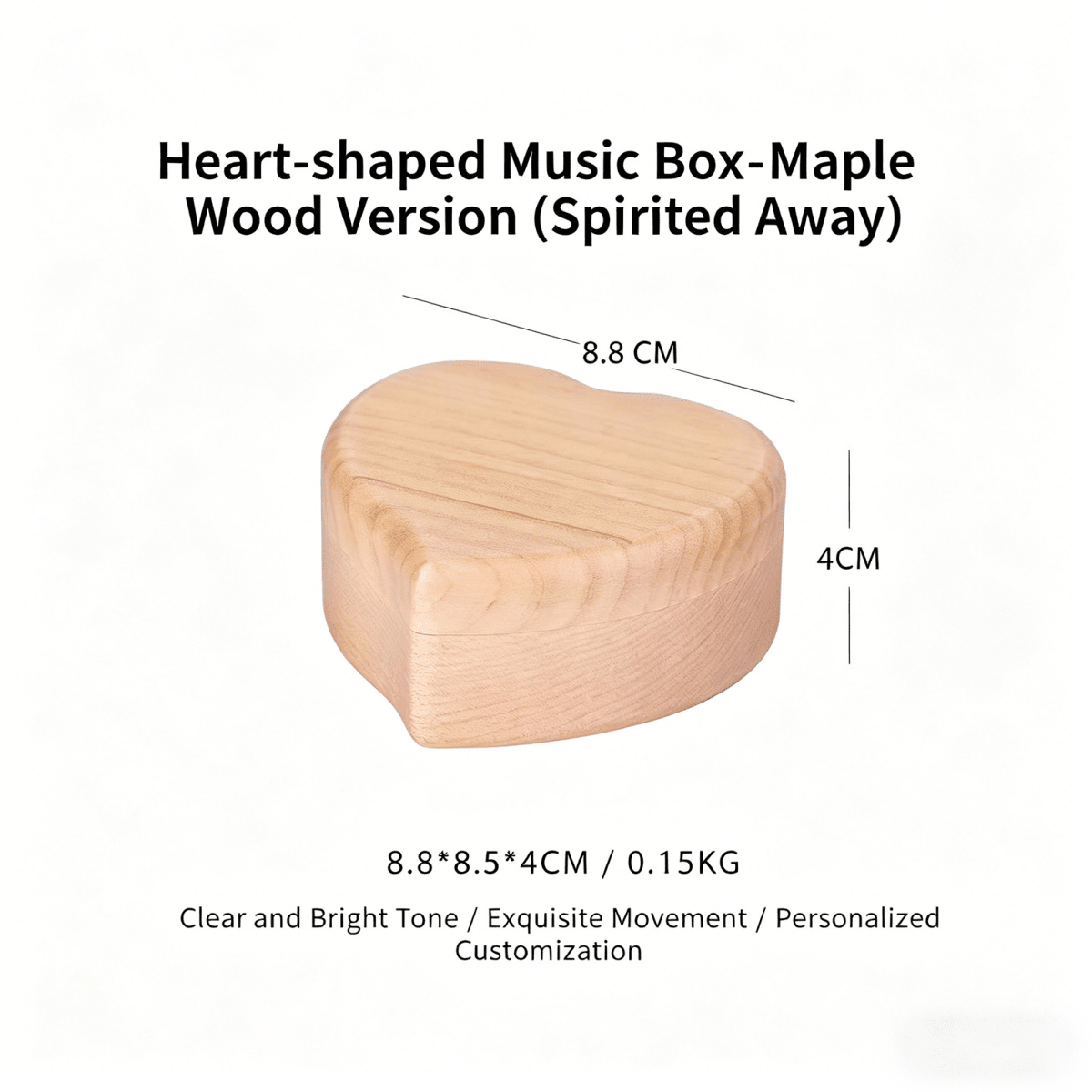 Celestial Serenade™ Heart - Shaped Wooden Music Box Walnut Wood Music Box | Celestial Serenade | Gift & Desk Decor