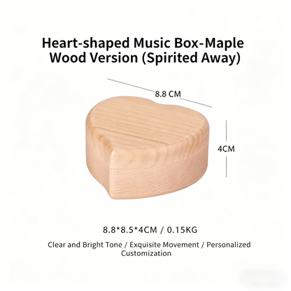 Celestial Serenade™ Heart - Shaped Wooden Music Box Walnut Wood Music Box | Celestial Serenade | Gift & Desk Decor