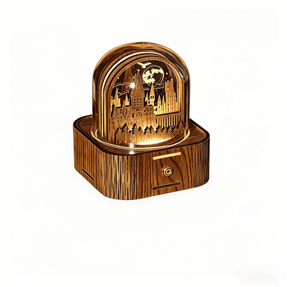 Celestial Serenade | Hogwarts Castle 3D Wooden Music Box with LED Night Light Music Box | Celestial Serenade | Gift & Desk Decor