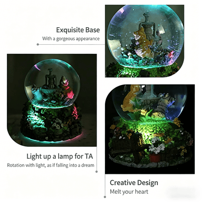 Celestial Serenade™ Kitten Garden Snow Globe Music Box Castle in the Sky Music Box | Celestial Serenade | Gift & Desk Decor