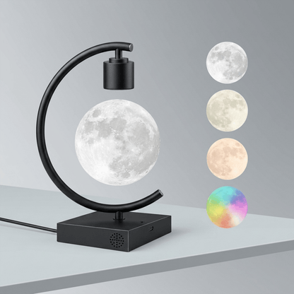 Celestial Serenade Levitating Moon Lamp | Next - Gen Touch Control &amp; Full - Color Ambient Light 3 - Color Switchable + 7 - Color Gradient + Bluetooth Speaker + Type - C Levitating | Celestial Serenade | Gift & Desk Decor