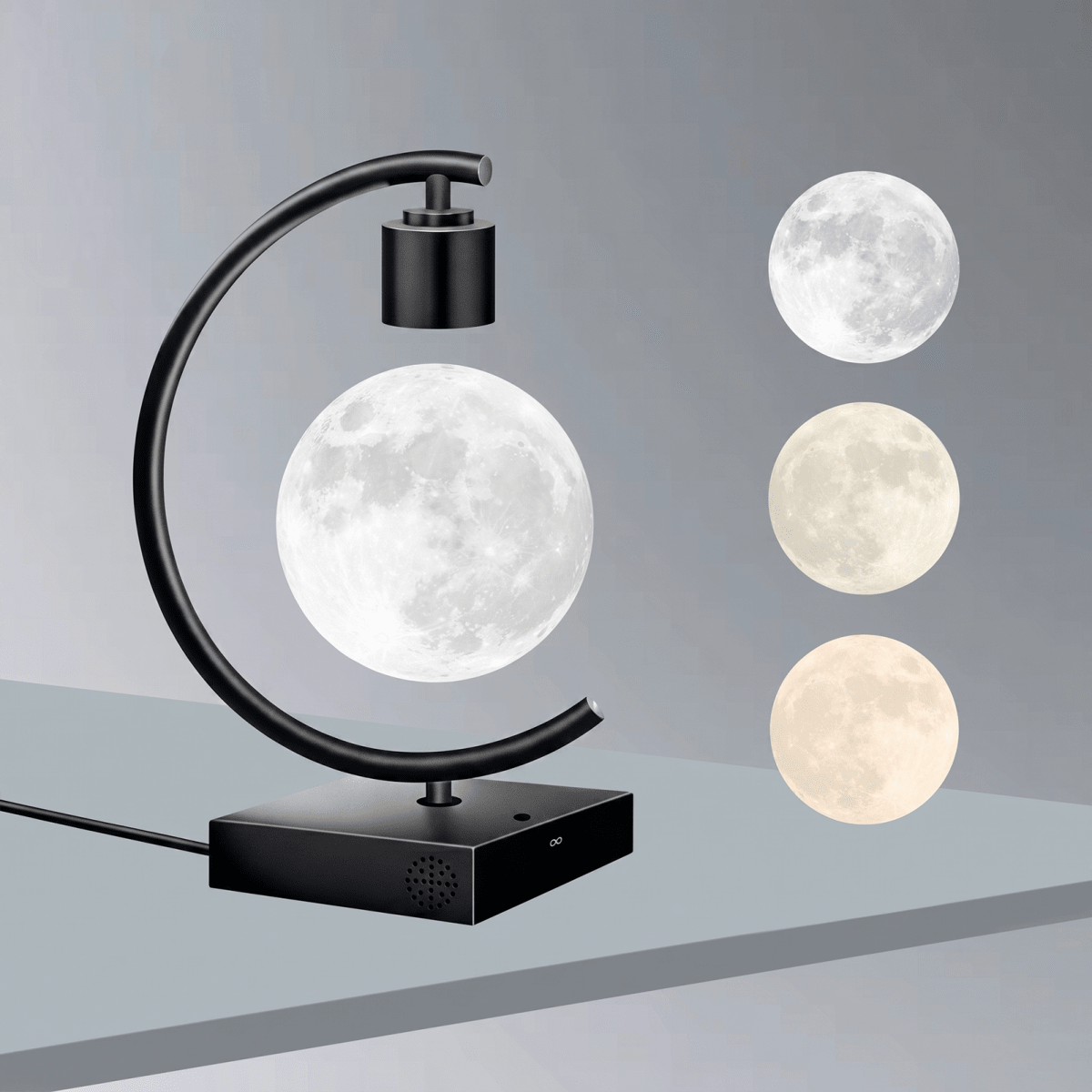 Celestial Serenade Levitating Moon Lamp | Next - Gen Touch Control &amp; Full - Color Ambient Light 3 - Color Switching + Bluetooth Speaker + Type - C Levitating | Celestial Serenade | Gift & Desk Decor