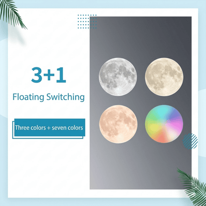 Celestial Serenade Levitating Moon Lamp | Next - Gen Touch Control &amp; Full - Color Ambient Light Minimalist Dual Colors + Bluetooth Speaker + Type - C Levitating | Celestial Serenade | Gift & Desk Decor