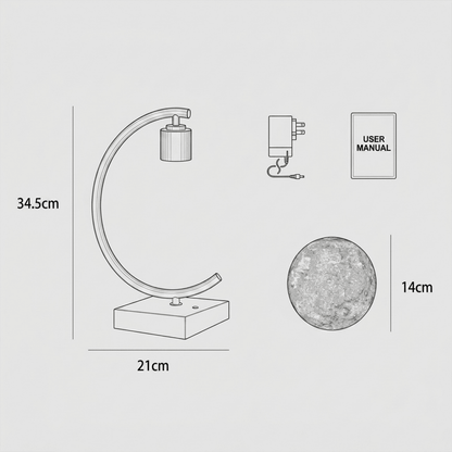 Celestial Serenade Levitating Moon Lamp | Next - Gen Touch Control &amp; Full - Color Ambient Light Minimalist Dual Colors + Bluetooth Speaker + Type - C Levitating | Celestial Serenade | Gift & Desk Decor