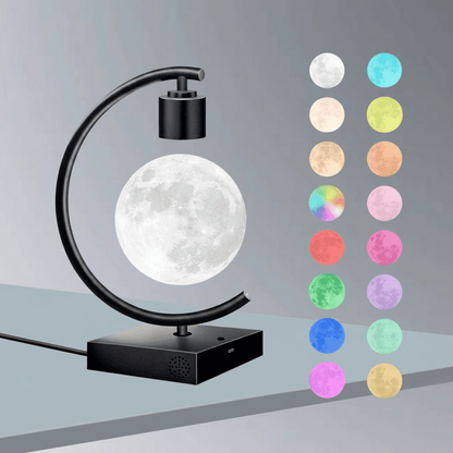 Celestial Serenade Levitating Moon Lamp | Next - Gen Touch Control &amp; Full - Color Ambient Light Selected 16 Colors + Wireless Charging Levitating | Celestial Serenade | Gift & Desk Decor