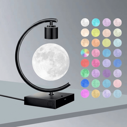 Celestial Serenade Levitating Moon Lamp | Next - Gen Touch Control &amp; Full - Color Ambient Light Selected 32 Colors + Wireless Charging Levitating | Celestial Serenade | Gift & Desk Decor