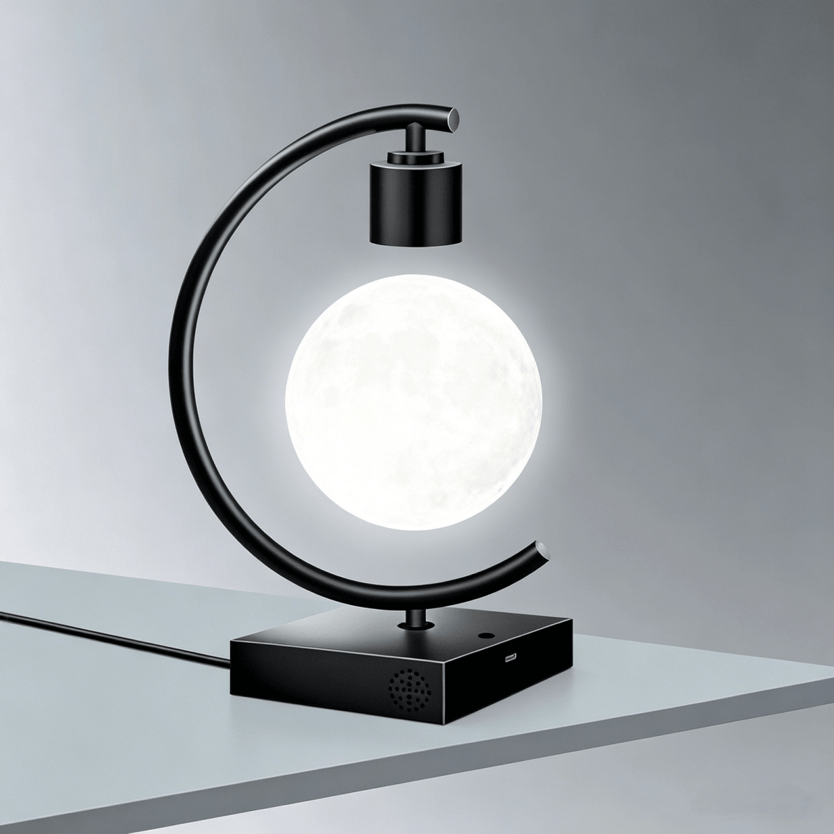 Celestial Serenade Levitating Moon Lamp | Next - Gen Touch Control &amp; Full - Color Ambient Light single white light with wireless charging Levitating | Celestial Serenade | Gift & Desk Decor