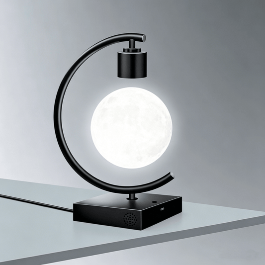 Celestial Serenade Levitating Moon Lamp | Next - Gen Touch Control &amp; Full - Color Ambient Light single white light with wireless charging Levitating | Celestial Serenade | Gift & Desk Decor
