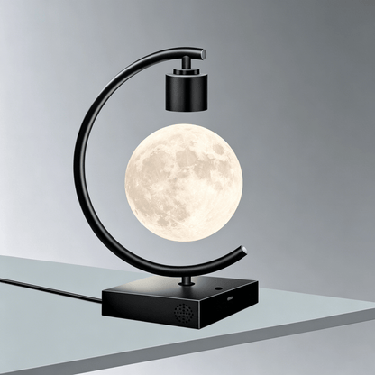 Celestial Serenade Levitating Moon Lamp | Next - Gen Touch Control &amp; Full - Color Ambient Light Warm Single Light + Bluetooth Speaker + Type - C Fast Charging Port Levitating | Celestial Serenade | Gift & Desk Decor