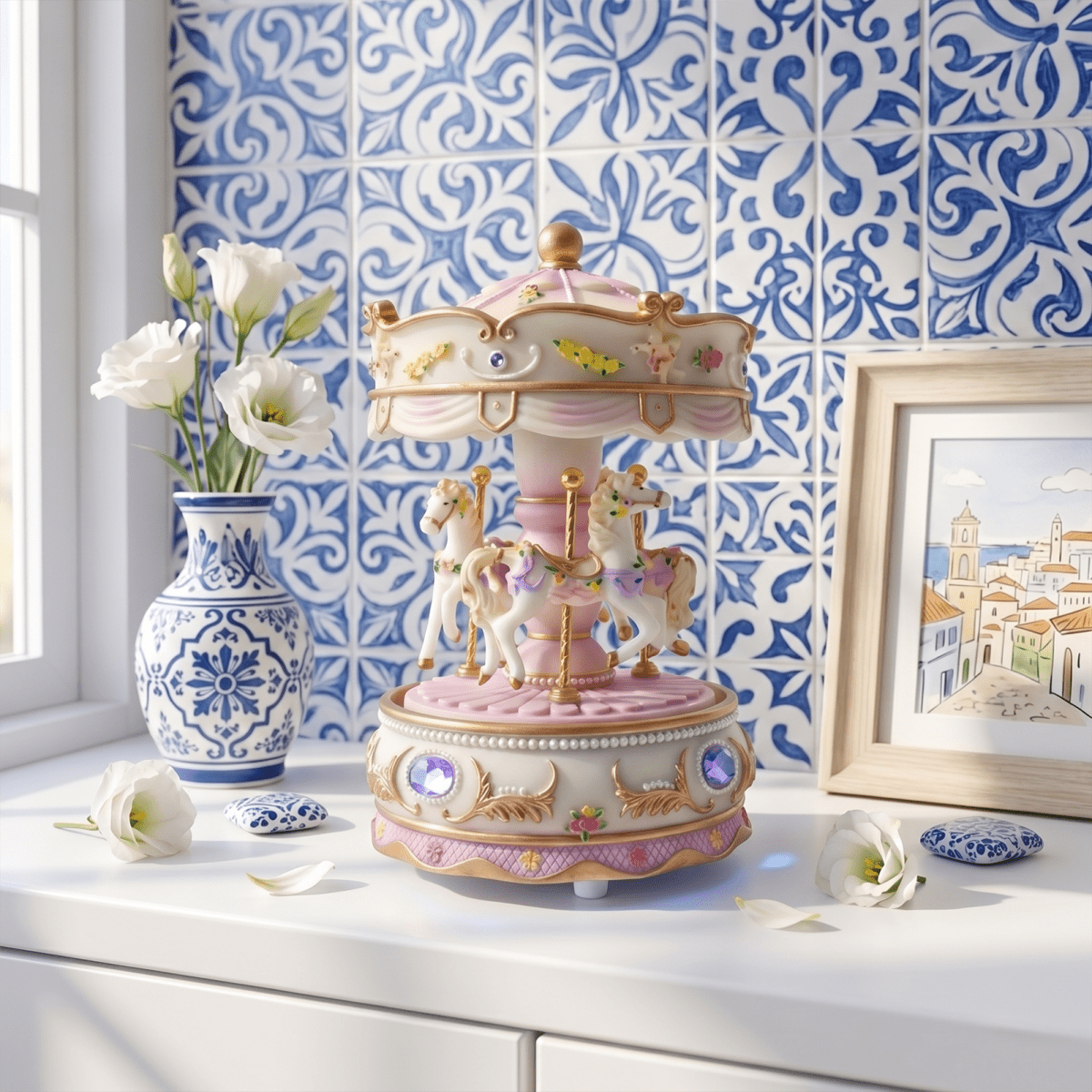 Celestial Serenade™ Pastel Carousel Music Box Charming Purple Music Box | Celestial Serenade | Gift & Desk Decor