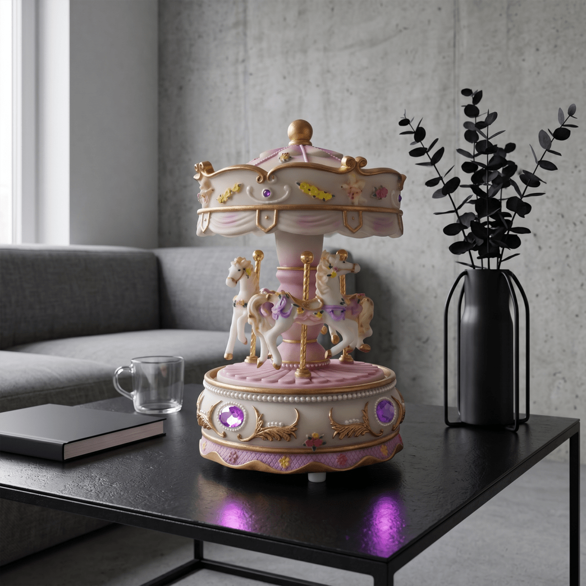 Celestial Serenade™ Pastel Carousel Music Box Charming Purple Music Box | Celestial Serenade | Gift & Desk Decor