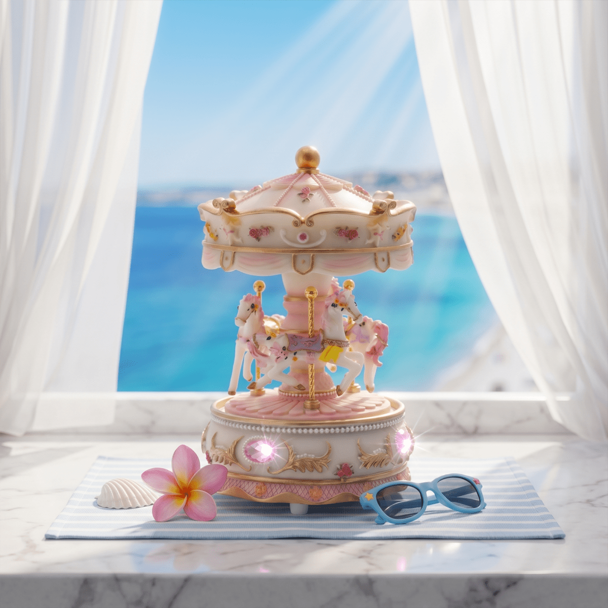 Celestial Serenade™ Pastel Carousel Music Box Charming Purple Music Box | Celestial Serenade | Gift & Desk Decor