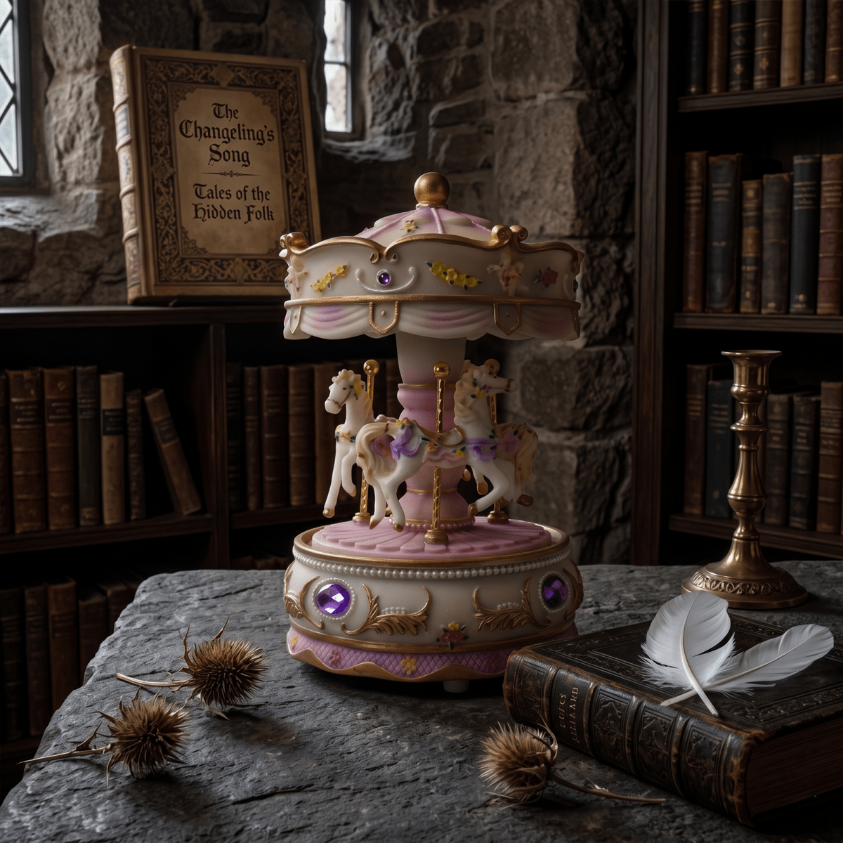 Celestial Serenade™ Pastel Carousel Music Box Charming Purple Music Box | Celestial Serenade | Gift & Desk Decor