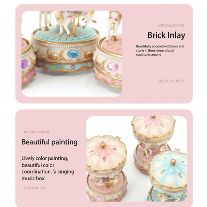 Celestial Serenade™ Pastel Carousel Music Box Charming Purple Music Box | Celestial Serenade | Gift & Desk Decor