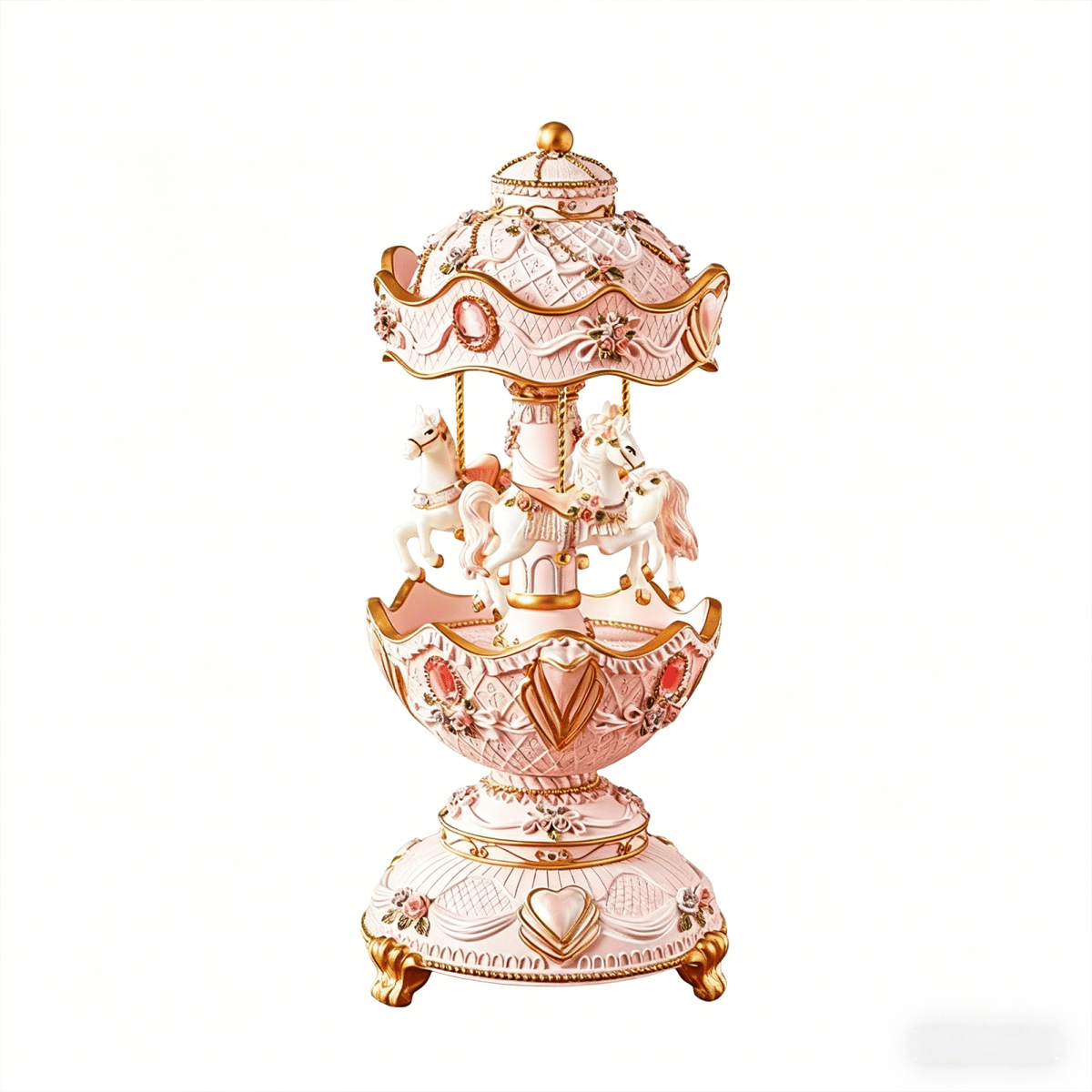 Celestial Serenade™ Pink Vintage Carousel Music Box Music Box | Celestial Serenade | Gift & Desk Decor